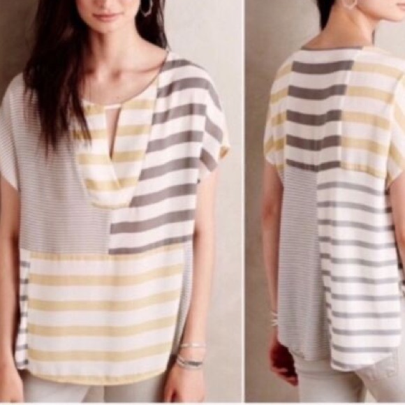Anthropologie One September Striped Flowy Tee - Picture 2 of 4